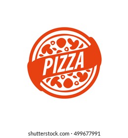 Pizza template design logo. Vector illustration of icon