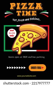 Pizza Template Flyer Vector Sale Menu