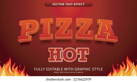 pizza text effect editable with graphic style