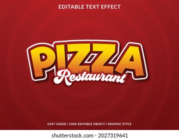 pizza text effect editable template with abstract style use for business logo and brand