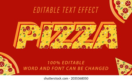 Pizza Text Effect Template Bold 3d Stock Vector (Royalty Free ...