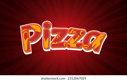 Pizza text effect template with bold and modern style use for business brand and logo