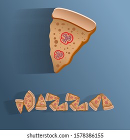 Pizza text and icon for logo type