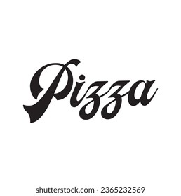 pizza text on white background.