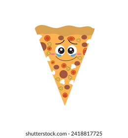 Pizza that barely holds back tears of happiness.Tears of joy.