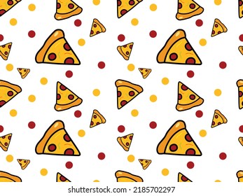Pizza theme seamless pattern background for gift paper, book cover, fabric motif and many other