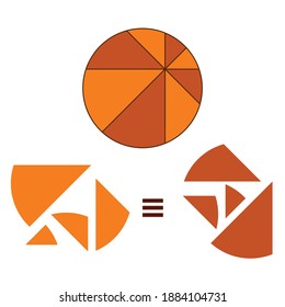 pizza theorem states the equality of two areas