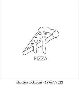Pizza thin flat design on the white