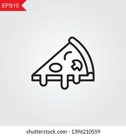 pizza thin line icon, vector illustration eps10