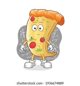 Pizza denkt harte Vektorgrafik. Zeichentrickfigur
