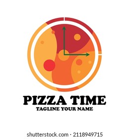 pizza time desig logo business restaurant vector