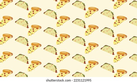 pizza time design background element banner pattern