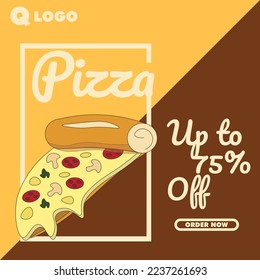 pizza time design banner promotion social media post