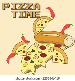 banner vectorial de diseño de pizzas