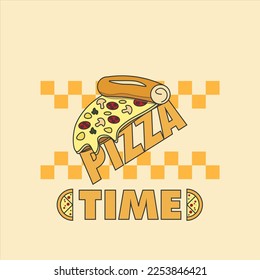 pizza time design vector banner