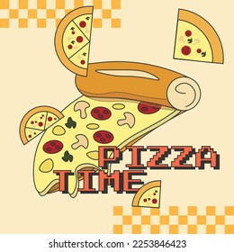 pizza time design vector banner