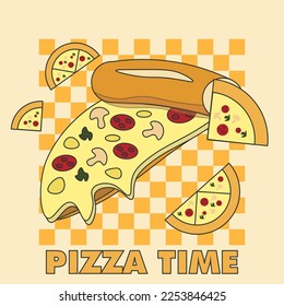 pizza time design vector banner