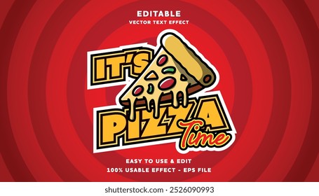  é tempo de pizza logotipo editável com estilo moderno e simples