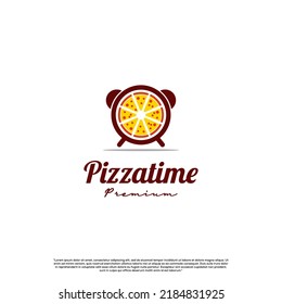 Pizza Time Logo Design On Isolated Background