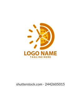 pizza time logo design vector