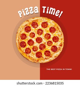 pizza time poster vector illustration