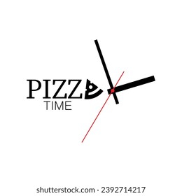 pizza time sign on white background