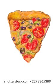 Pizzazeit, Vektorgrafik einzeln auf weißem Hintergrund