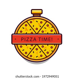 Pizza time. Vector logo icon