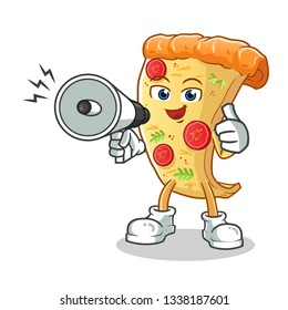 pizza toa happy mascot vector cartoon illustration