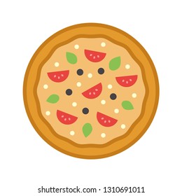 Pizza, top view. Isolate on white background.