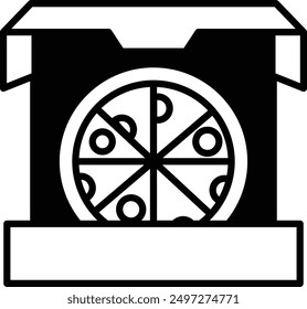 A pizza tray in line icon style