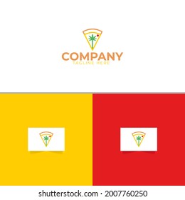 Pizza Tree Logo Design Template Vector