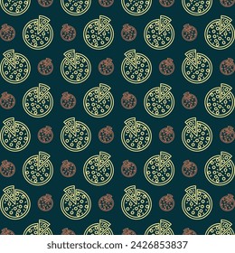 Ilustración de vector de fondo azul hermoso patrón de repetición de moda de la pizza