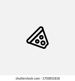 pizza triangular bitten piece outline icon vector illustrator sign