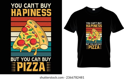 Pizza t-shirt design vector graphic.