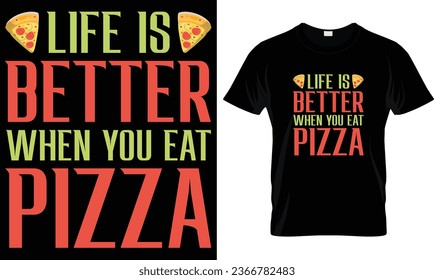 Pizza t-shirt design vector graphic.