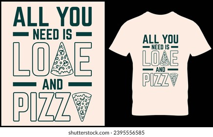 Pizza t-shirt design vector graphic.