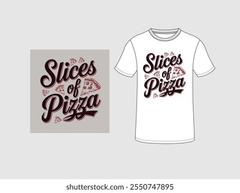 Pizza t-shirt design gráfico vetorial.