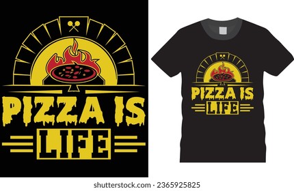 Pizza T-Shirt Typografie und Grafik-T-Shirt Design. Qualitativ hochwertige Pizza-T-Shirt-Designs. Typografisches T-Shirt-Design. Pizzadesign bereit für Print-Poster-Banner-Karten Vektorpad.