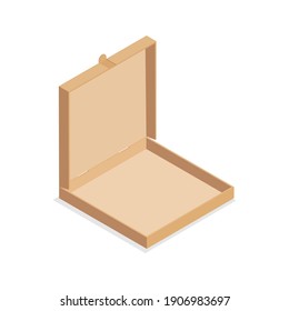 pizza unpacking open box vector illustration