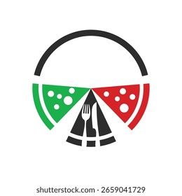 Logotipo moderno abstracto del Vector de pizza