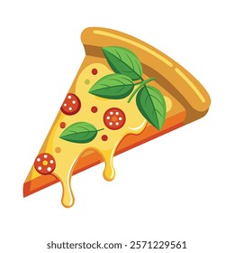 Pizza vector cartoon clipart design, vector illustration with white background.