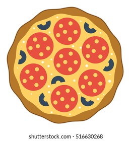 Pizza vector collection isolated on Italian flag.