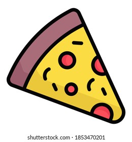pizza vector colored outline icon. Hindu festival, Hindu celebration icon,