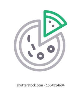 pizza vector colour line icon