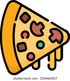 concepto de vector de pizza sobre fondo blanco. icono de ilustración aislada