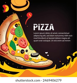 Diseño de Vector de pizza para restaurante