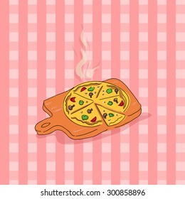 Pizza. Vector doodle style illustration for your kitchen.
