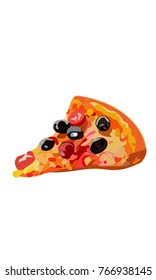 Pizza vector drawing illustration