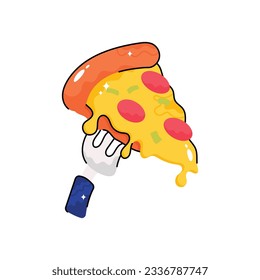 Pizza vector filled outline Sticker. EPS 10 file